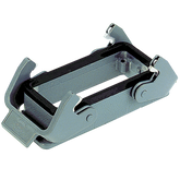 Harting Bulkhead housing, double locking, dust grey, size 24B Harting